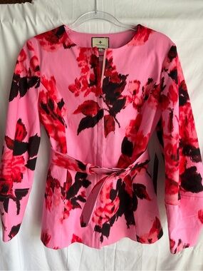 *NEW Tuckernuck Cerise Blossom Tunic Top with Belt Long Sleeve Rhoda Size 12